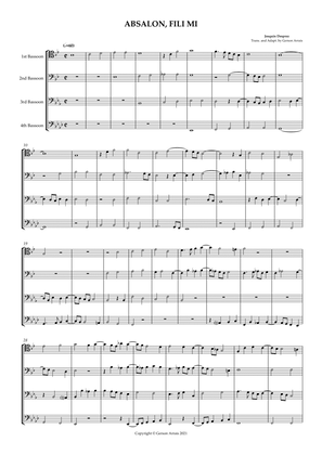 ABSALON, FILI MI - Josquin Desprez - for Basson Quartet - Score and Parts