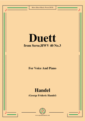 Book cover for Handel-Duett,from Serse HWV 40 No.3,for Voice&Piano