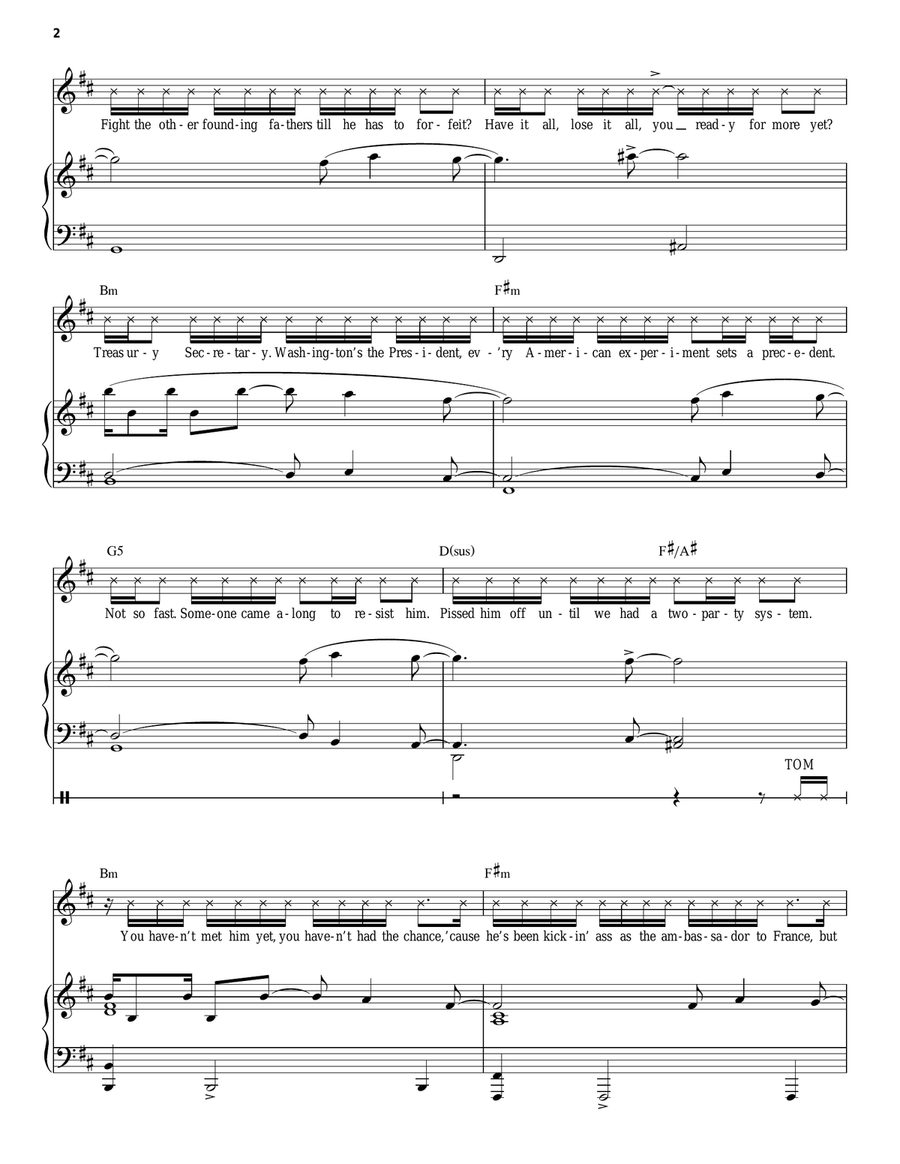 What'd I Miss (from Hamilton) Piano, Vocal scores gallery preview page 2