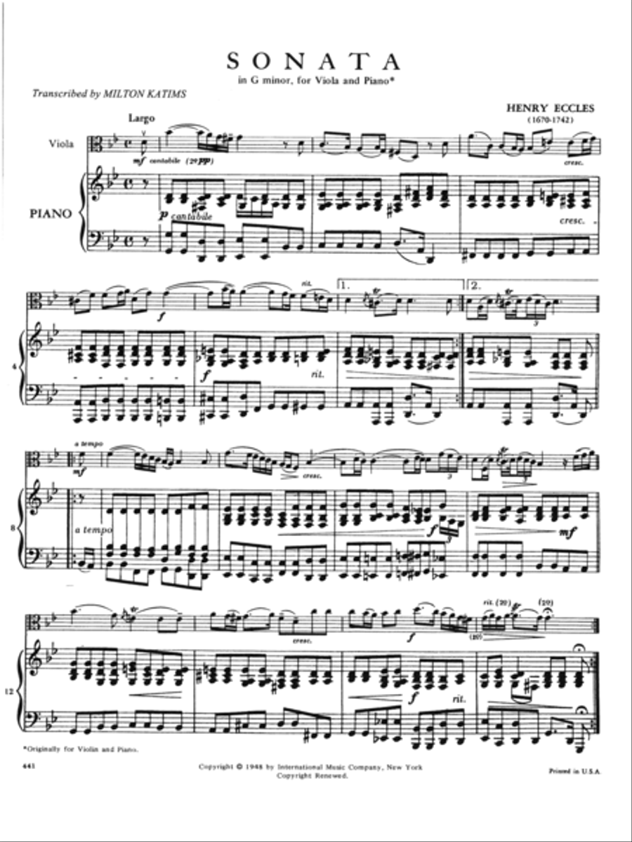 Sonata In G Minor Sonata In G Minor Piano Accompaniment scores gallery preview page 2