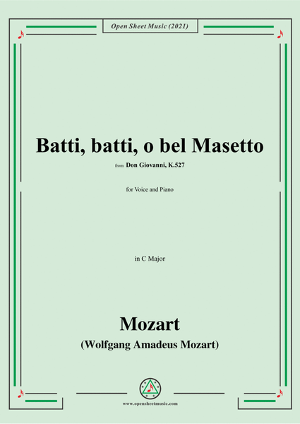 Mozart-Batti,batti o bel Masetto,in C Major,from Don Giovanni,for Voice and Piano