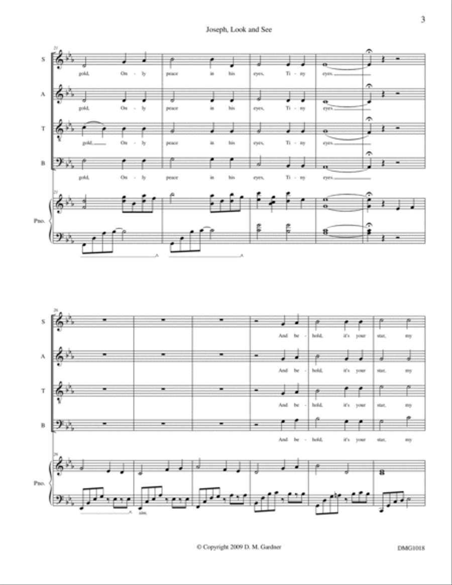 Joseph, Look and See (SATB divisi and Piano)