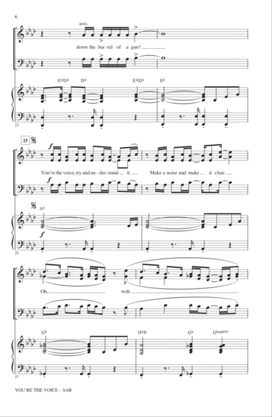 You're The Voice (arr. Kirby Shaw) 3-Part scores gallery preview page 5