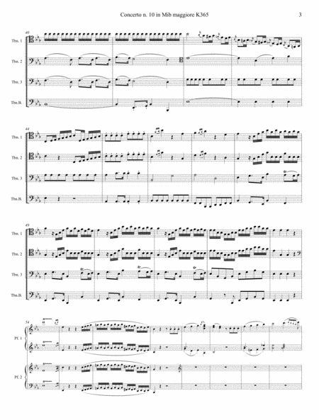 Mozart: Double Concert nr 10 KV365 for 2 Piano and Orchestra - version for 2 Pf and Trombone Quartet