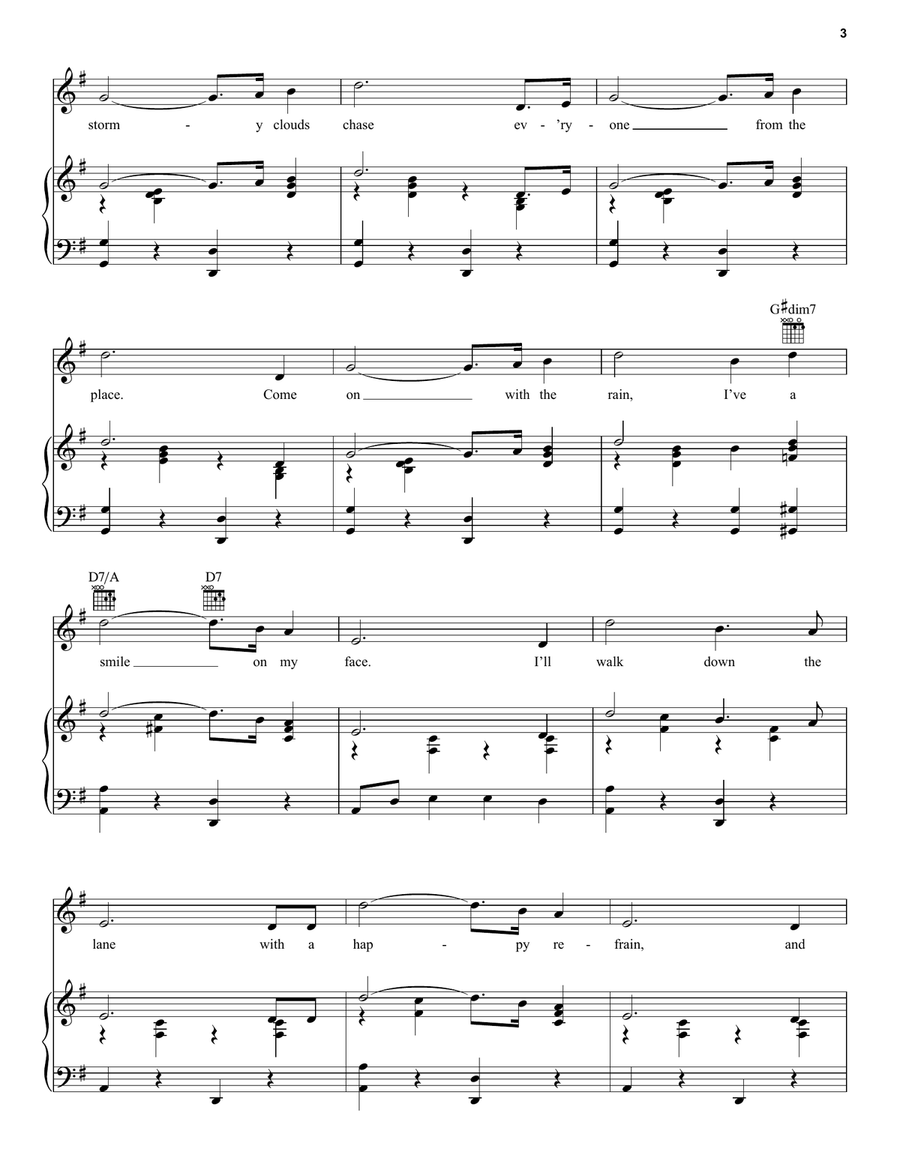 Singin' In The Rain Singin' In The Rain Piano, Vocal, Guitar scores gallery preview page 3