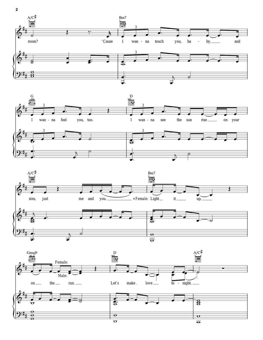 Dusk Till Dawn Piano, Vocal, Guitar scores gallery preview page 2