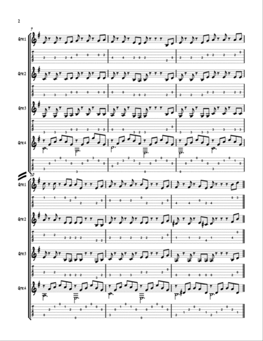 He's A Pirate Guitar Tablature scores gallery preview page 2