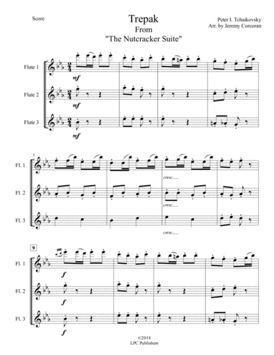Trepak from The Nutcracker Suite for Three Flutes Flute Trio scores gallery preview page 2