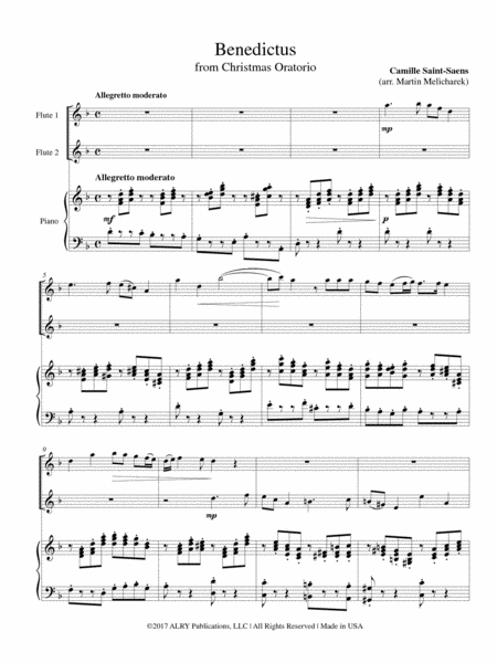 Benedictus for Two Flutes and Piano
