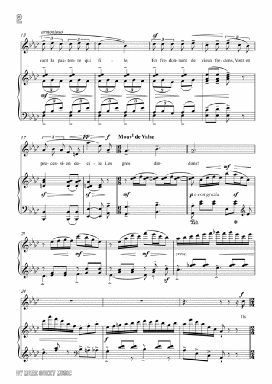 Chabrier-Ballade des gros dindons in A flat Major,for Voice and Piano Voice Solo scores gallery preview page 4