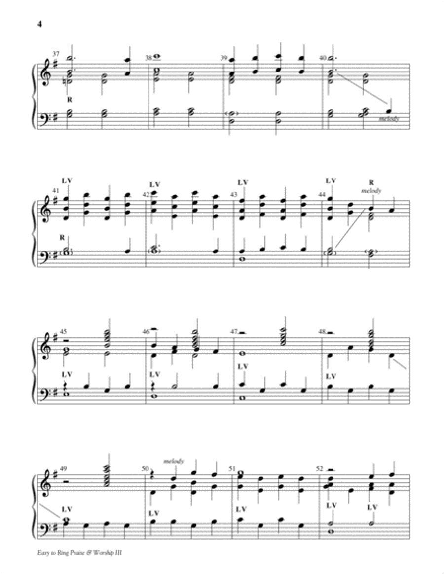 Easy to Ring Praise and Worship 3-Octaves scores gallery preview page 4