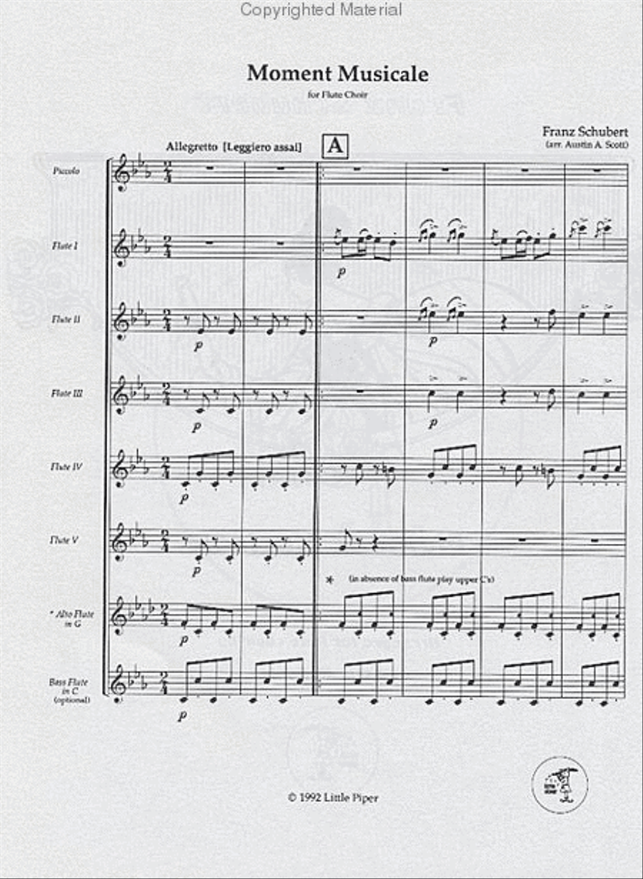 Moment Musical Flute Choir scores gallery preview page 2