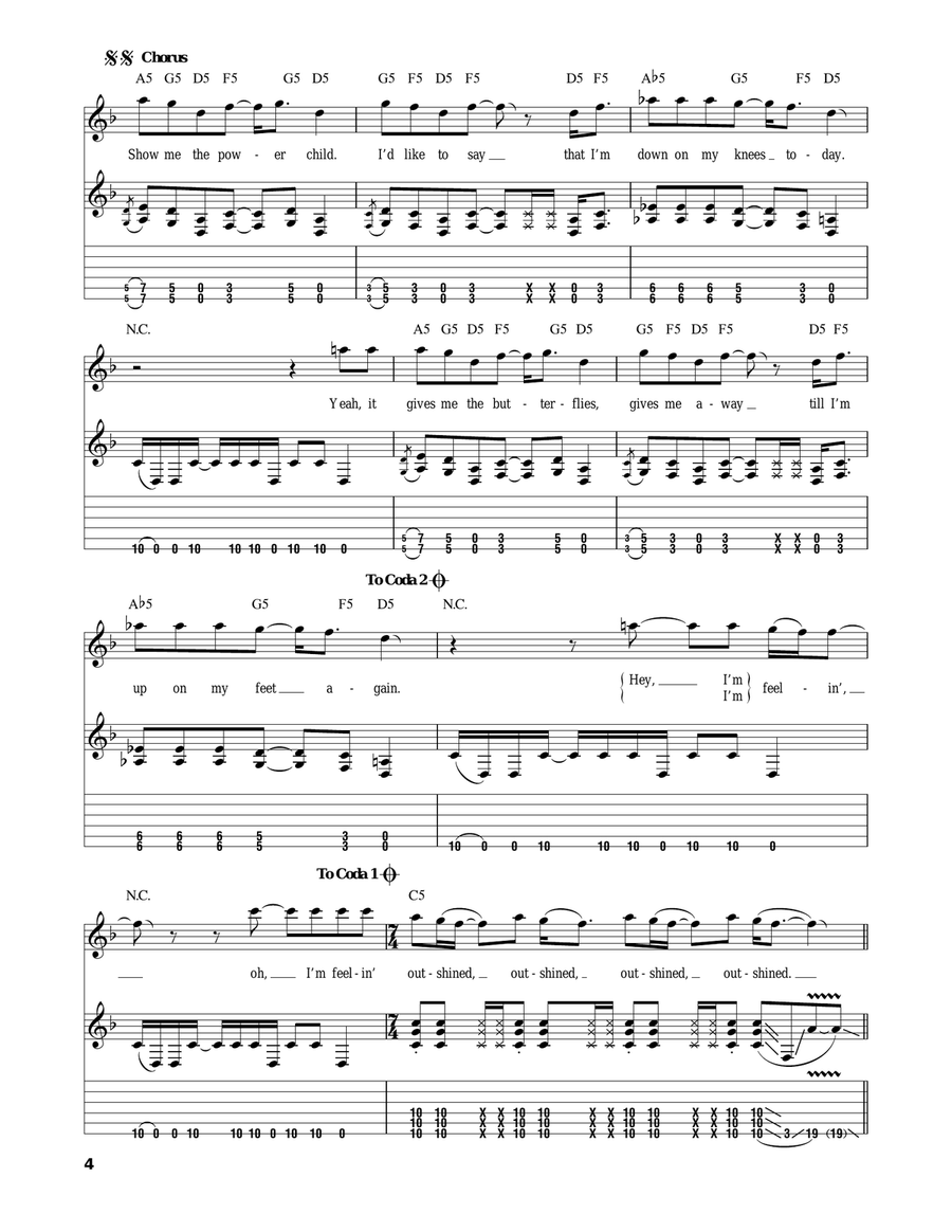 Outshined Acoustic Guitar scores gallery preview page 4