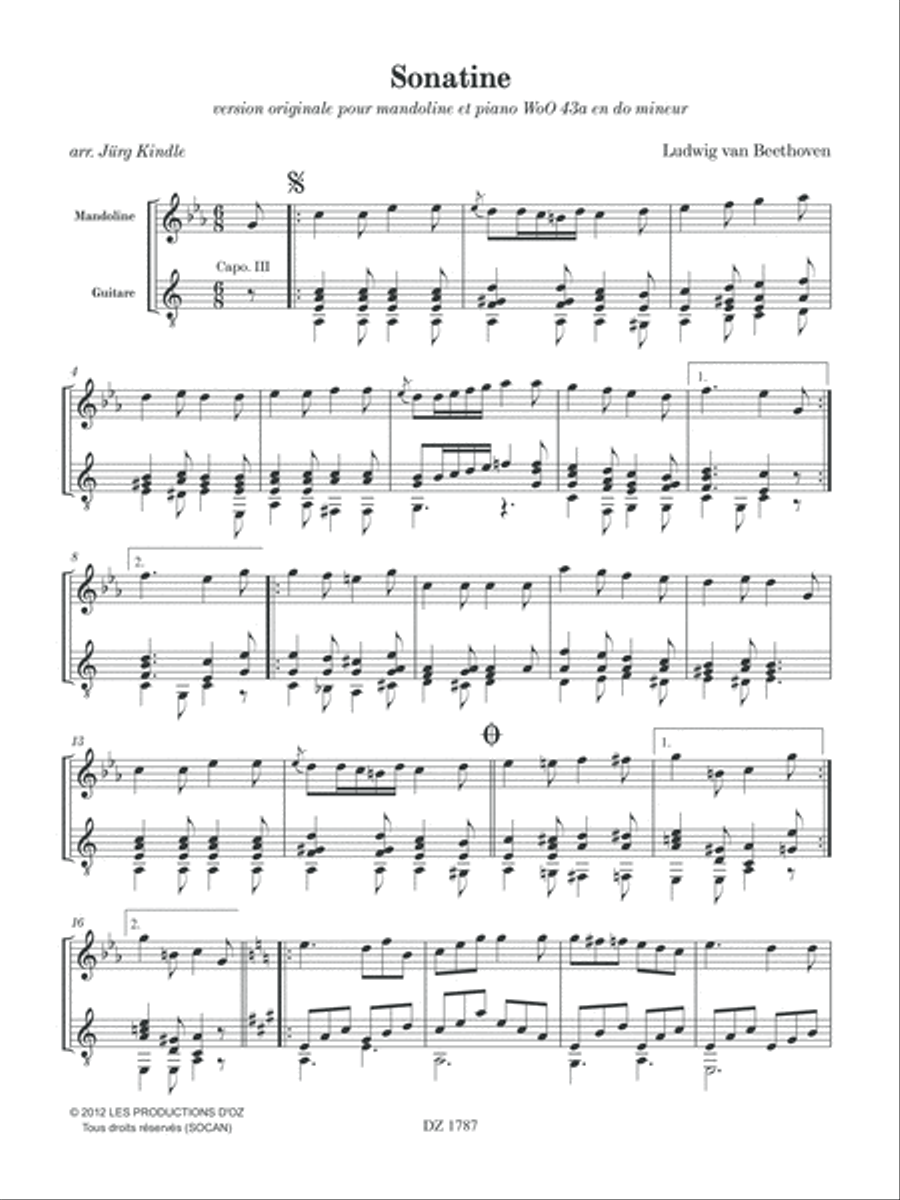 Sonatine 43a Sonatine 43a Classical Guitar scores gallery preview page 2