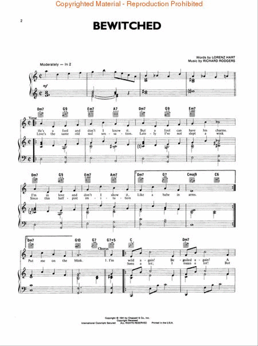 Bewitched Piano, Vocal, Guitar scores gallery preview page 2