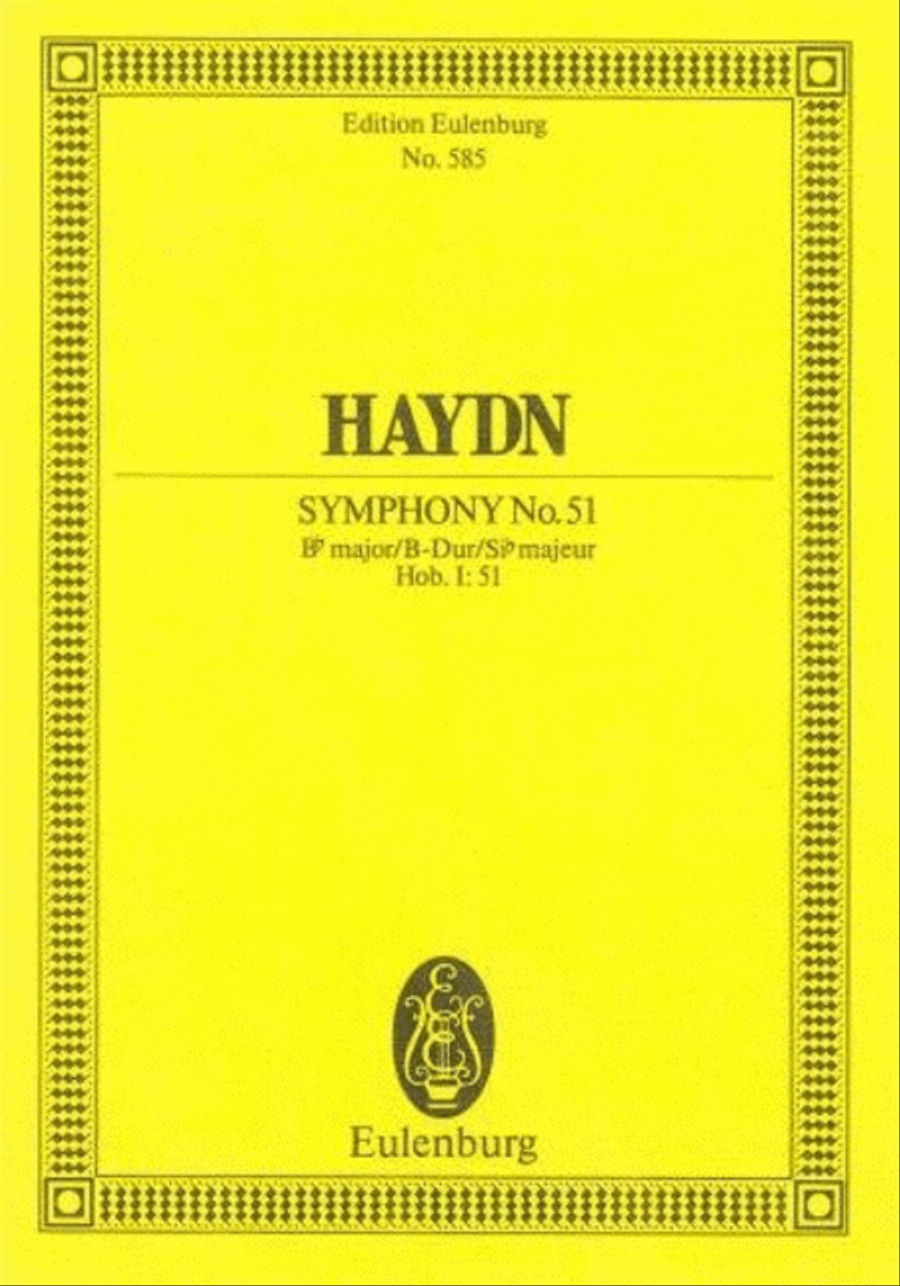 Symphony No. 51 in B-flat Major Orchestra scores gallery preview page 1