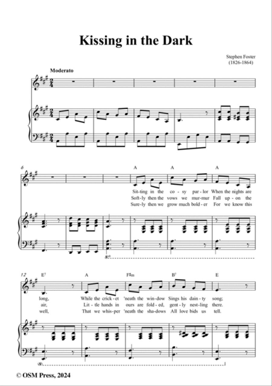 S. Foster-Kissing in the Dark,in A Major Voice scores gallery preview page 2
