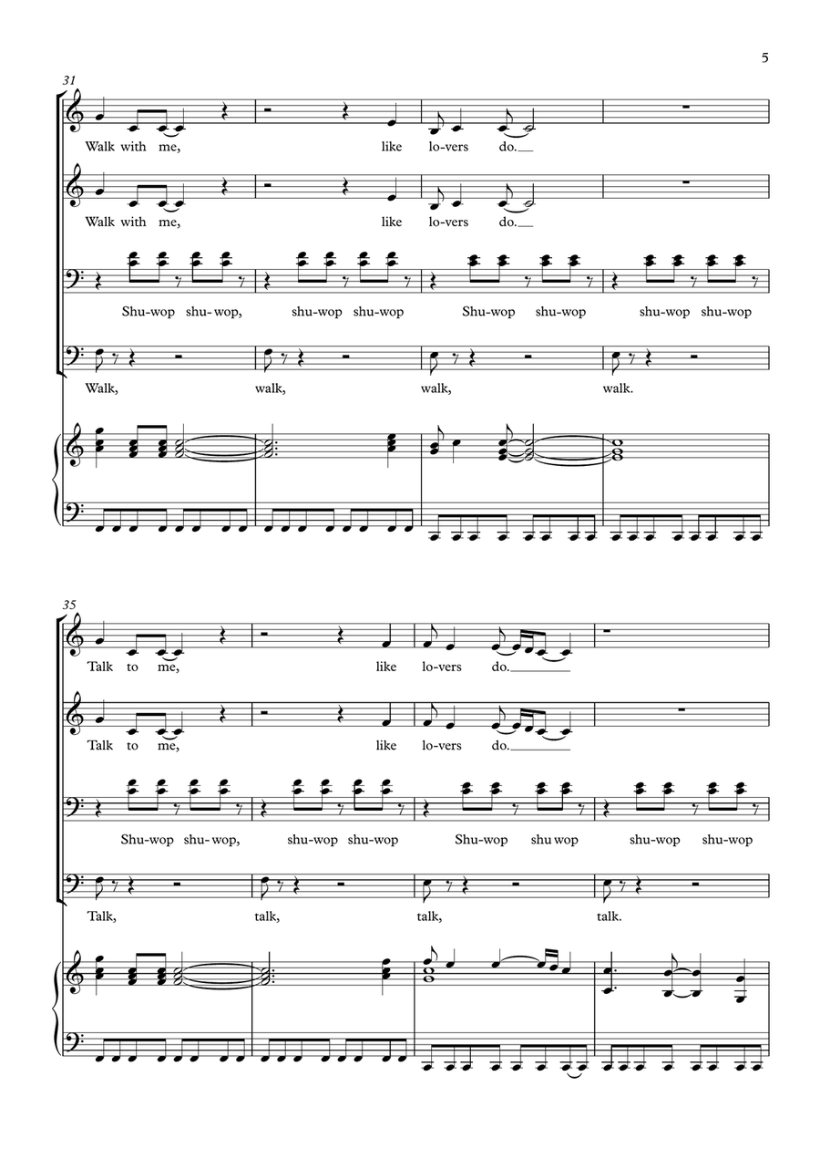Here Comes The Rain Again 4-Part scores gallery preview page 5