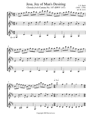 Book cover for Jesu, Joy of Man's Desiring (Guitar Trio) - Score and Parts