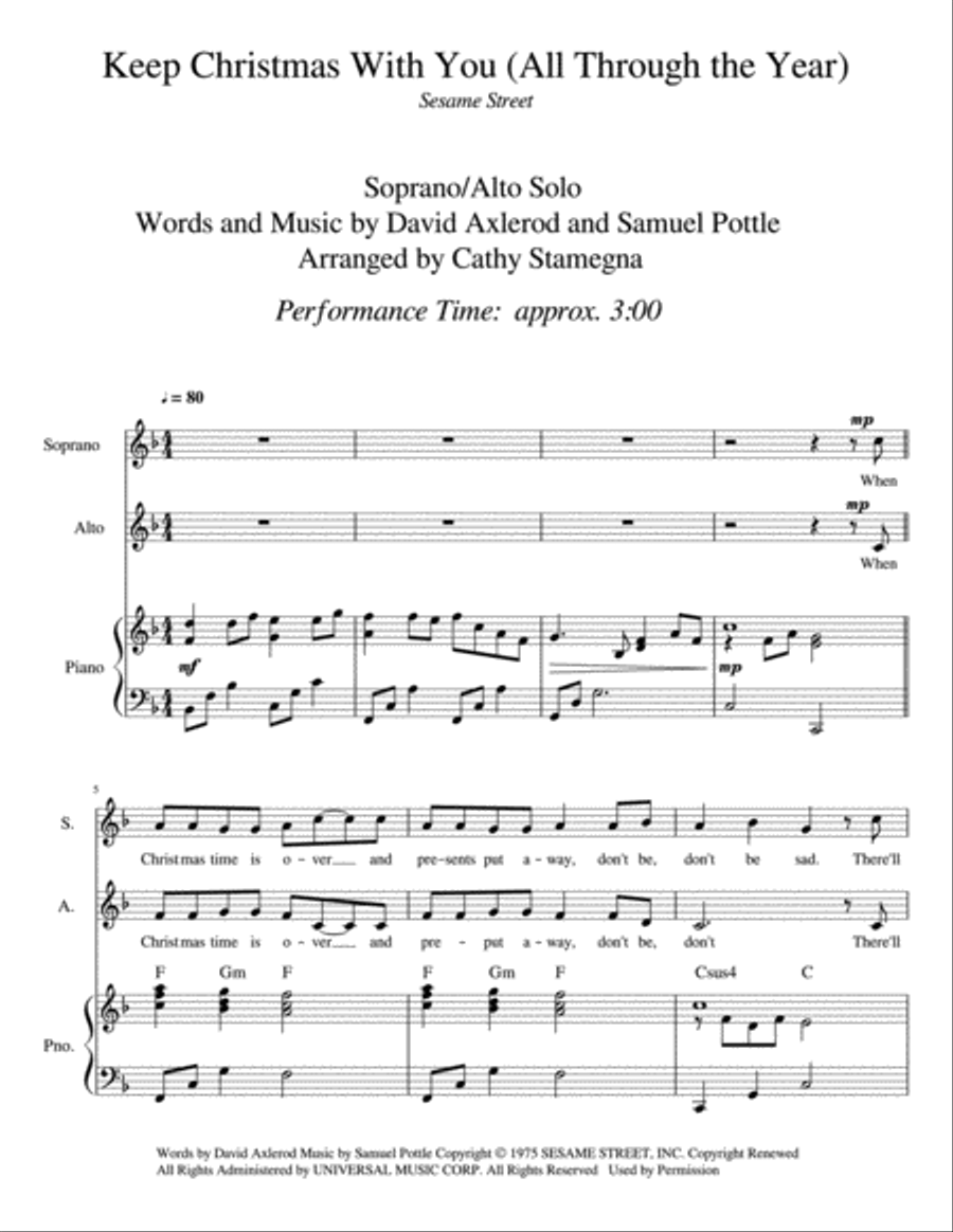 Keep Christmas With You (all Through The Year) Piano scores gallery preview page 2