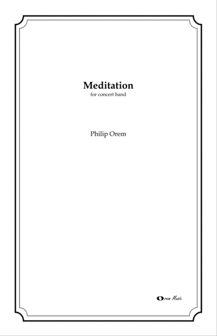 Meditation - score and parts Concert Band scores gallery preview page 1