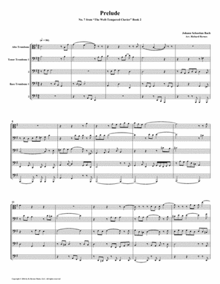 Prelude 07 from Well-Tempered Clavier, Book 2 (Trombone Quintet)