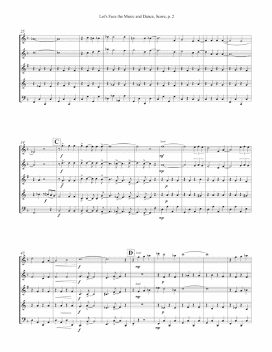 Let''s Face The Music And Dance Woodwind Quintet scores gallery preview page 2