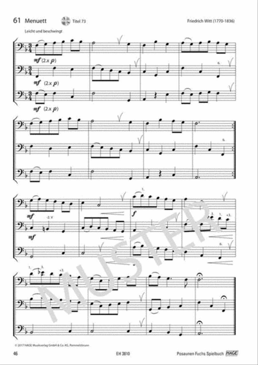 Posaune Fuchs Spielbuch Posaune Fuchs Spielbuch Trombone Solo scores gallery preview page 8