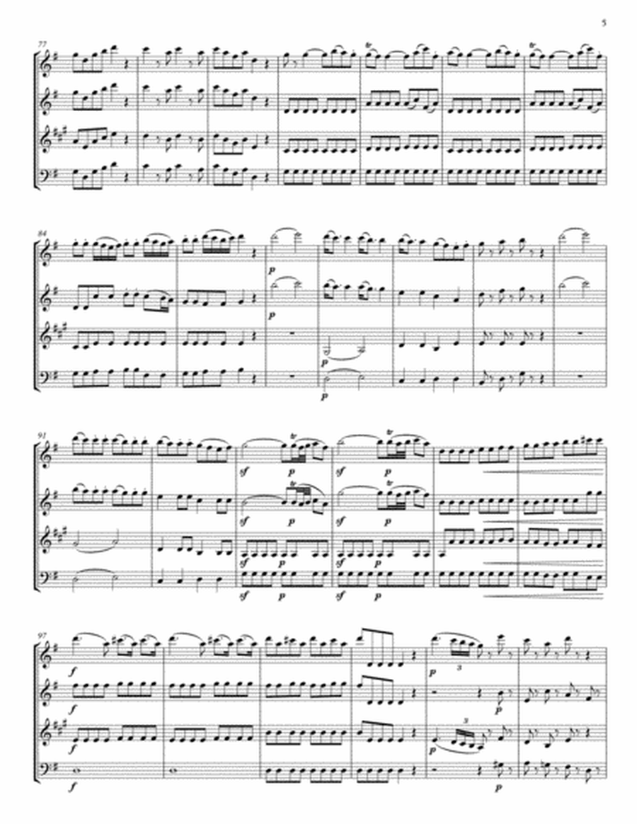 Eine Kleine Nachtmusik, K525 for Woodwind Quartet image number null