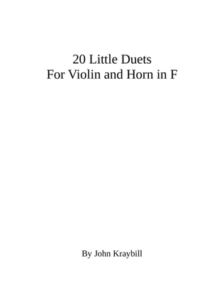 Book cover for 20 Little Duets for Violin and Horn in F