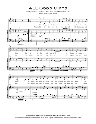 All Good Gifts : An Original Setting for SATB Choir and Piano
