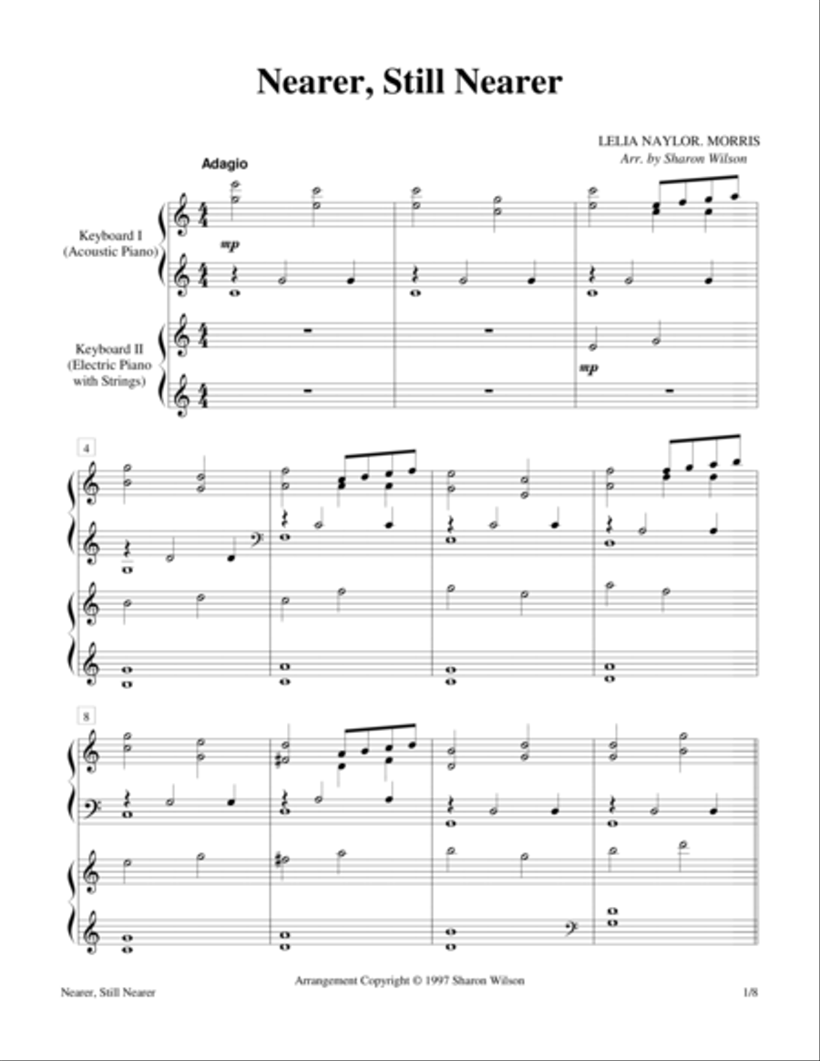 Nearer, Still Nearer (Keyboard Duet - 2 Pianos, 4 Hands) 2 Pianos, 4-Hands scores gallery preview page 1