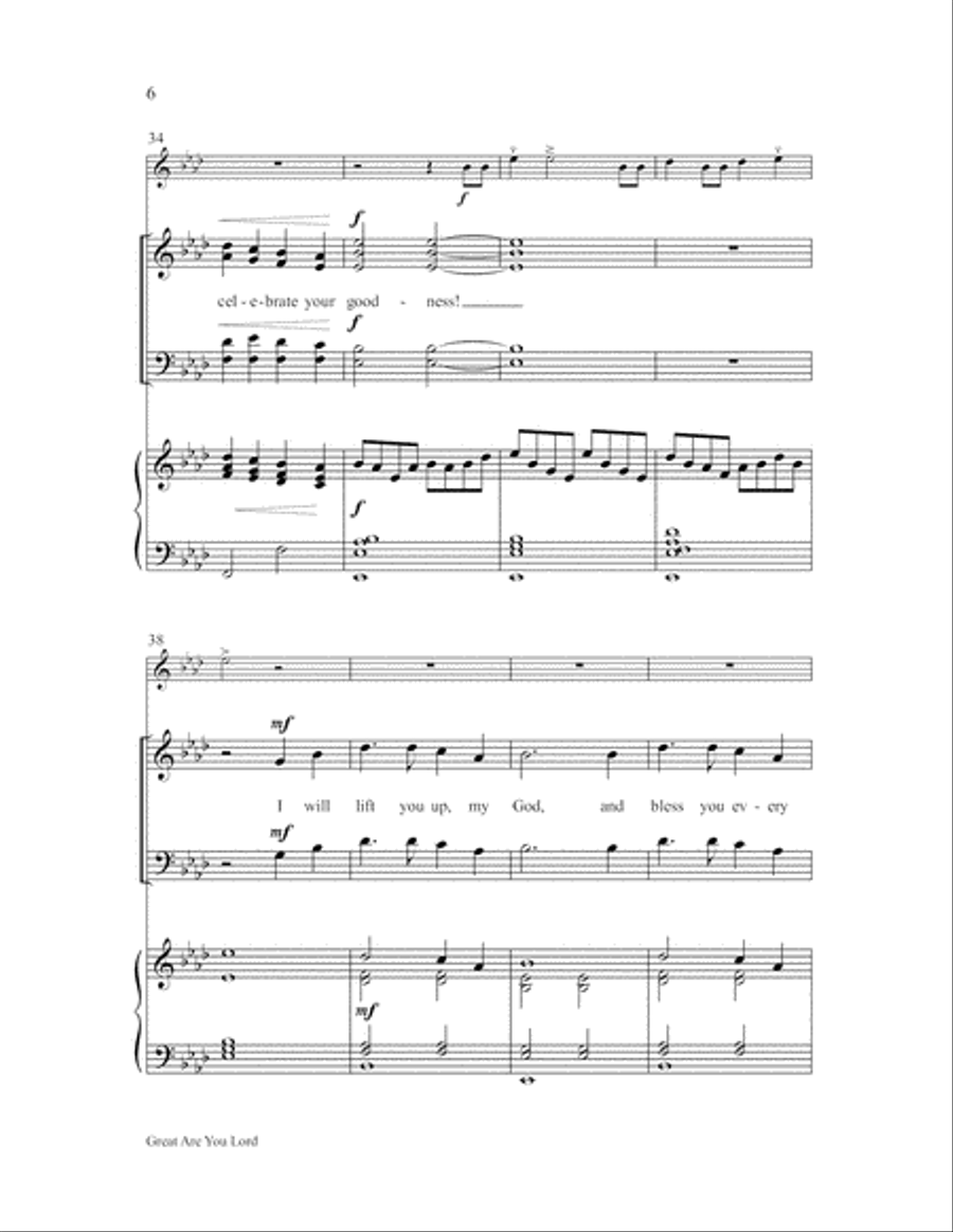 Great Are You, Lord 4-Part scores gallery preview page 6