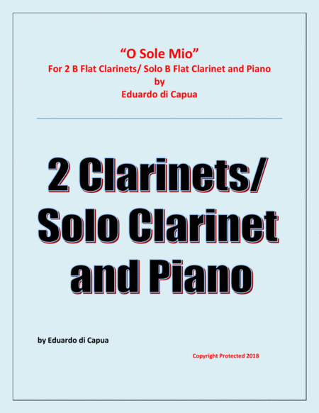 O Sole Mio - 2 B Flat Clarinets and Piano image number null