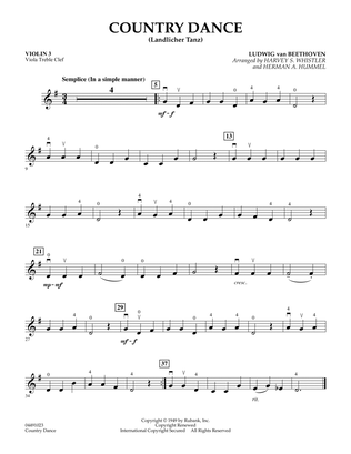 Book cover for Country Dance (Landlicher Tanz) - Violin 3 (Viola Treble Clef)