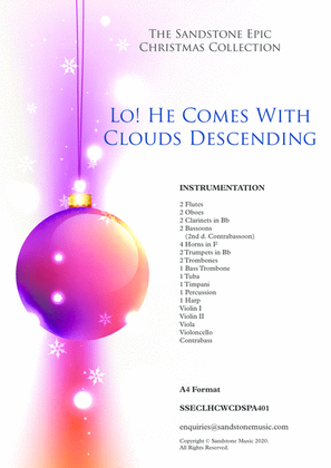 Lo! He Comes With Clouds Descending (A4 Format)