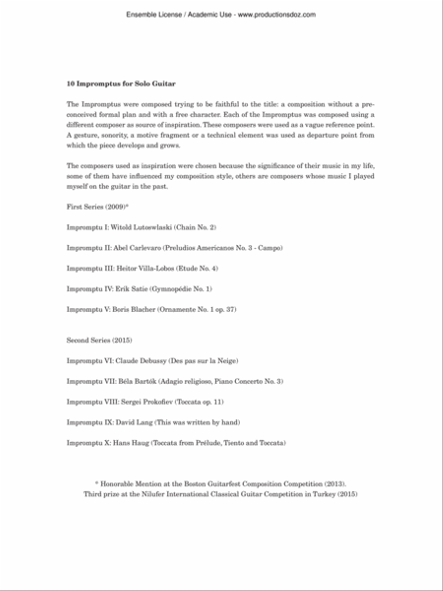 10 Impromptus Classical Guitar scores gallery preview page 3