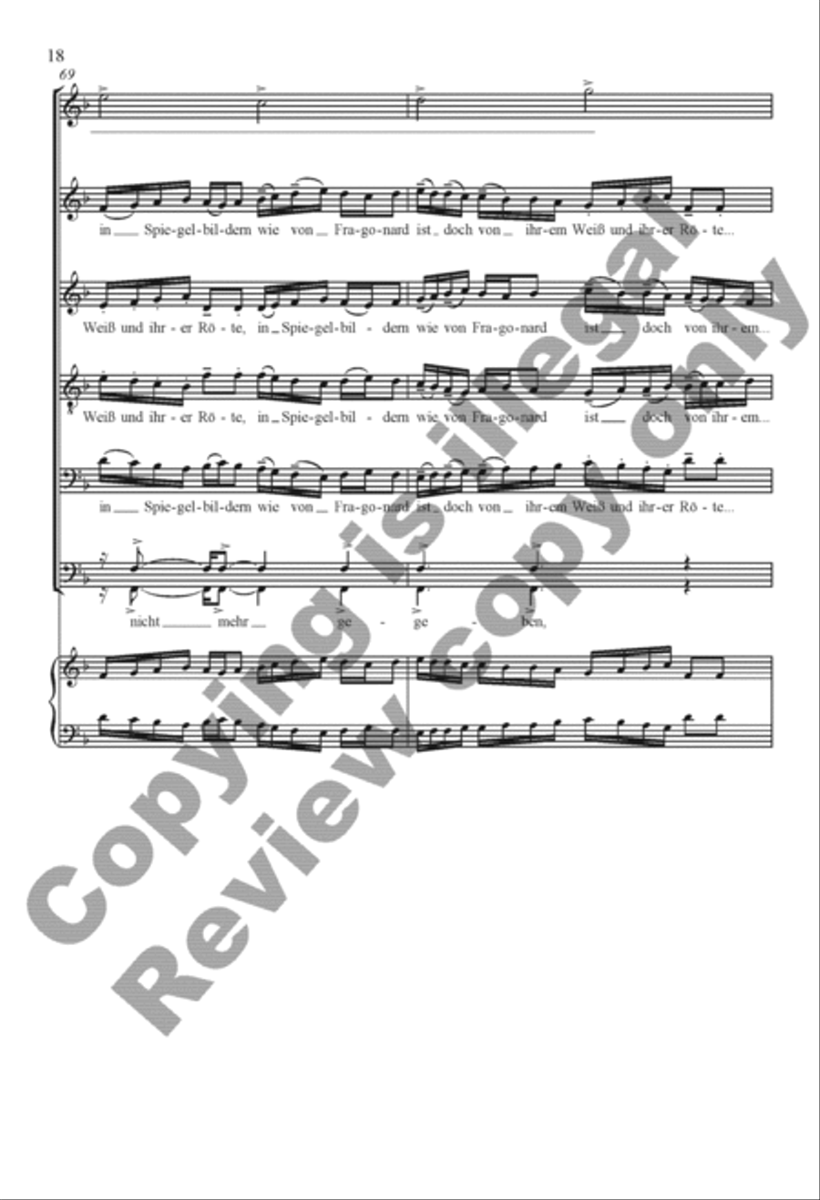 Rilke Songs: 3. Die Flamingos Divisi scores gallery preview page 17