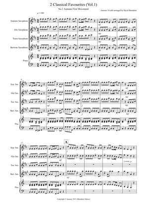 2 Classical Favourites for Saxophone Quartet (volume one)
