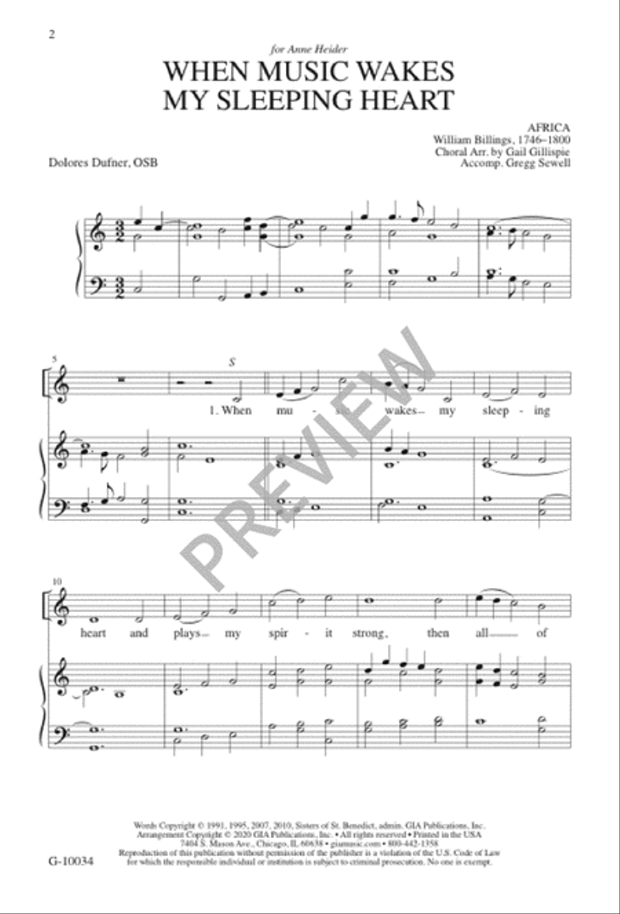 When Music Wakes My Sleeping Heart 4-Part scores gallery preview page 3