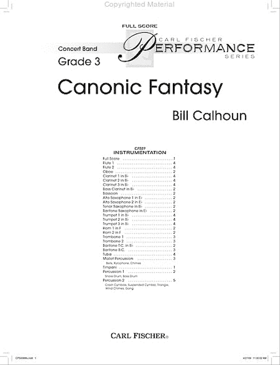 Canonic Fantasy Concert Band scores gallery preview page 2