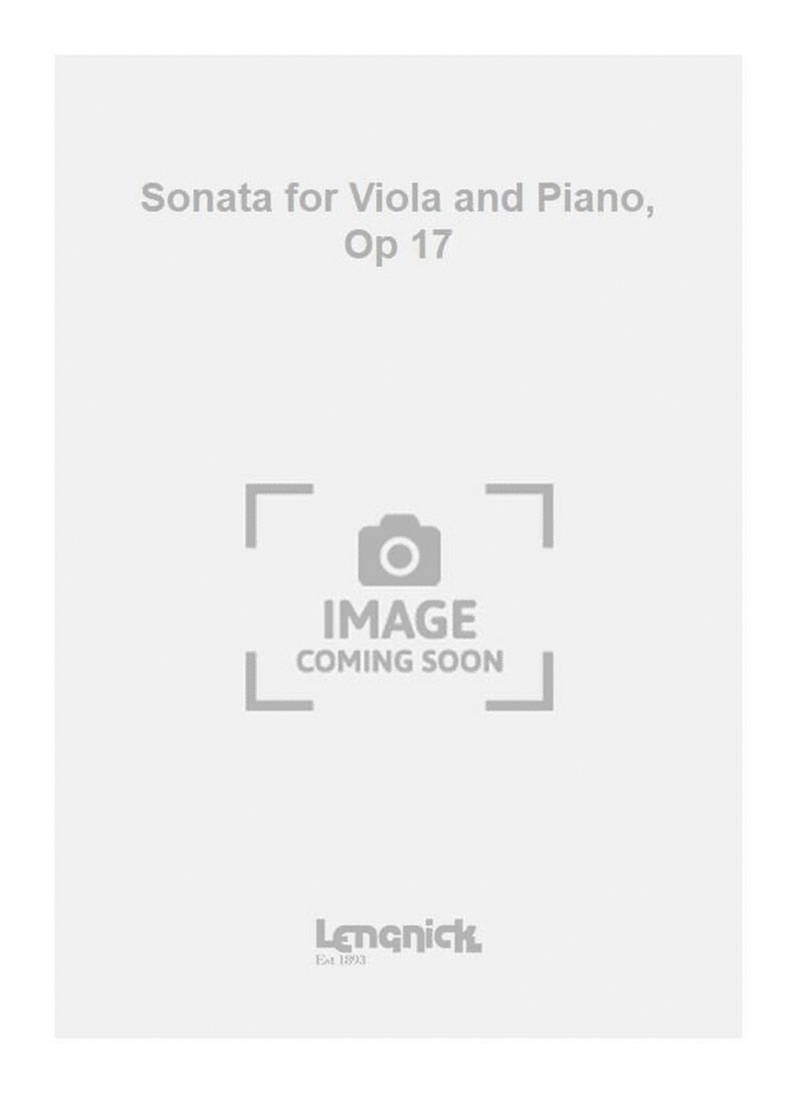 Sonata for Viola and Piano, Op 17