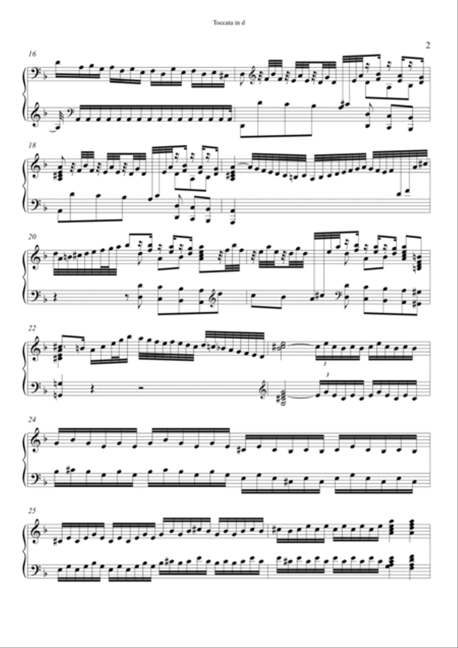 Toccata in d minor Piano Solo scores gallery preview page 2