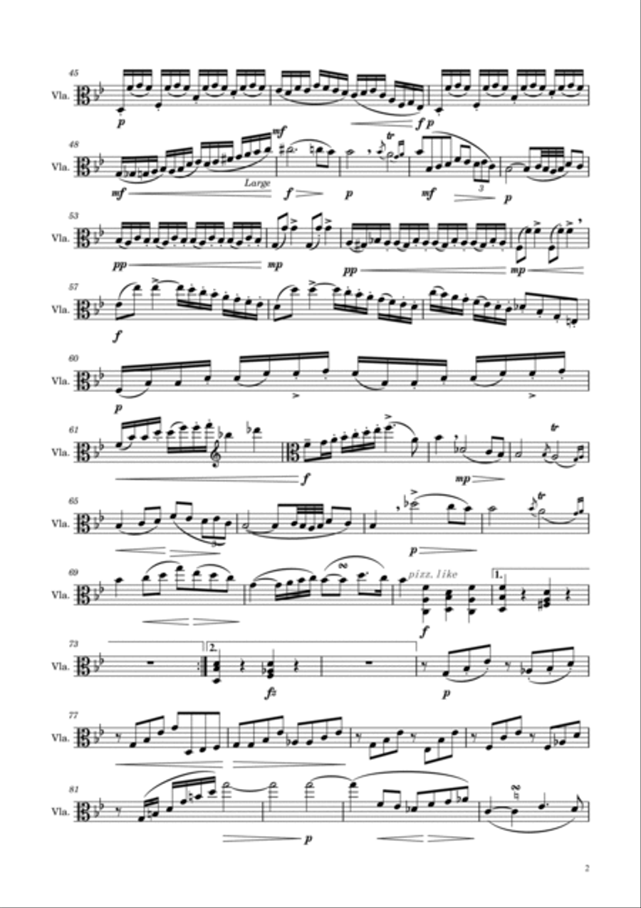 Franz Schubert - Arpeggione Sonata, D.821 in g minor - For Viola Solo Original Viola Solo scores gallery preview page 2