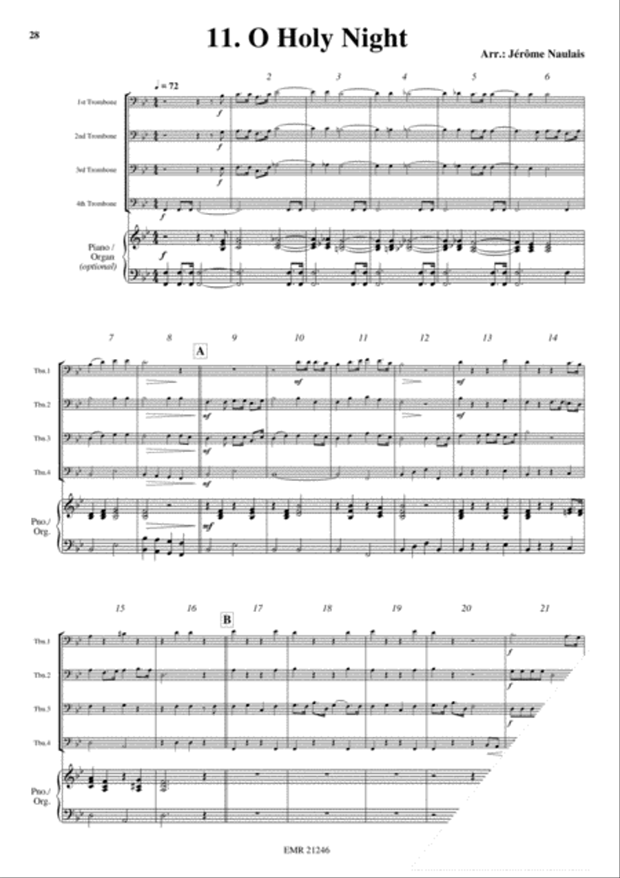 18 Christmas Songs Trombone Quartet scores gallery preview page 13