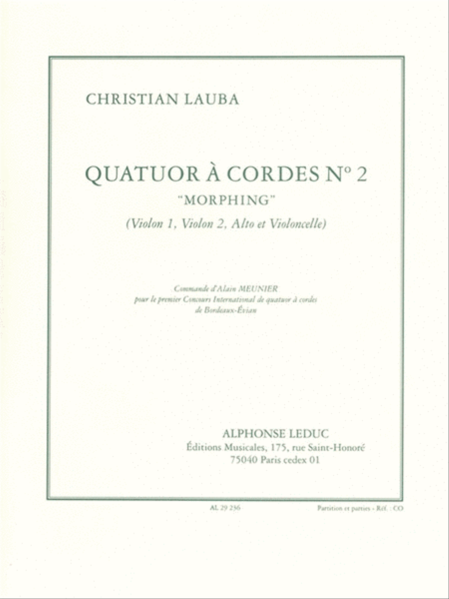Quatuor A Cordes No.2 'morphing' (quartet-strings) School and Community scores gallery preview page 1