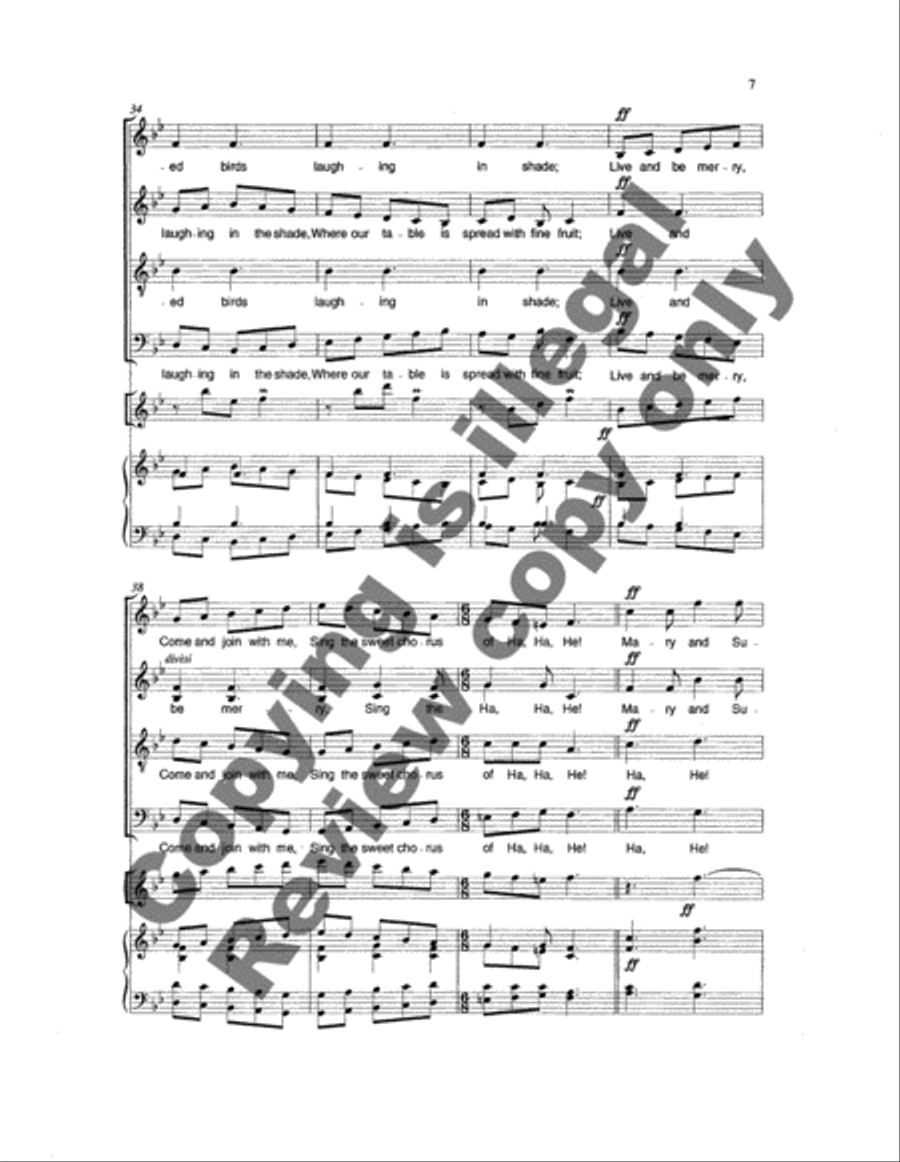 There is Sweet Music Here: 2. Song of the Laughing Green Woods 4-Part scores gallery preview page 5