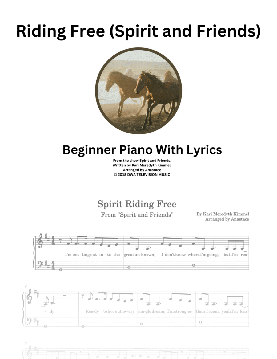 Spirit Riding Free Piano Method scores gallery preview page 1