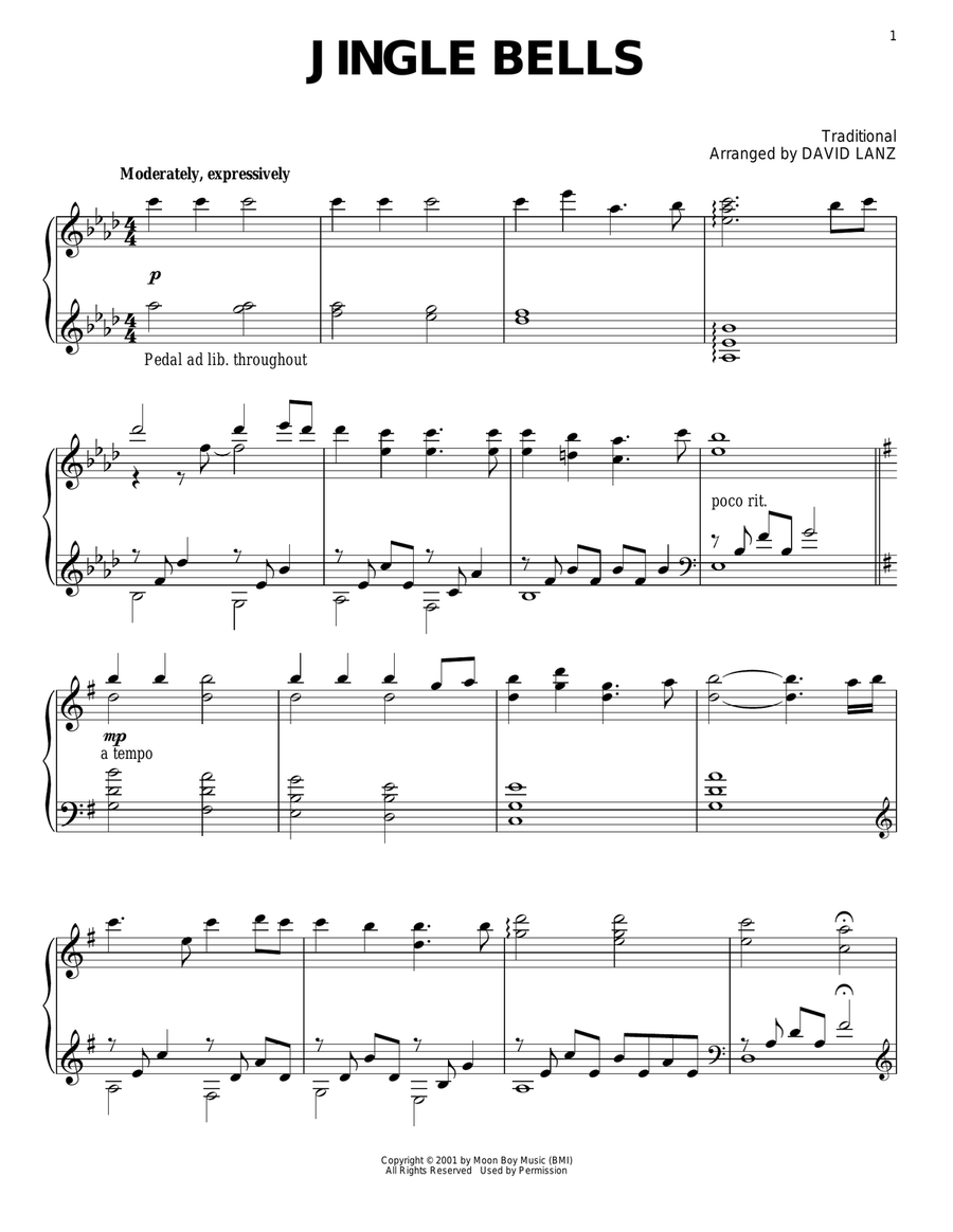 Jingle Bells Piano Solo scores gallery preview page 1