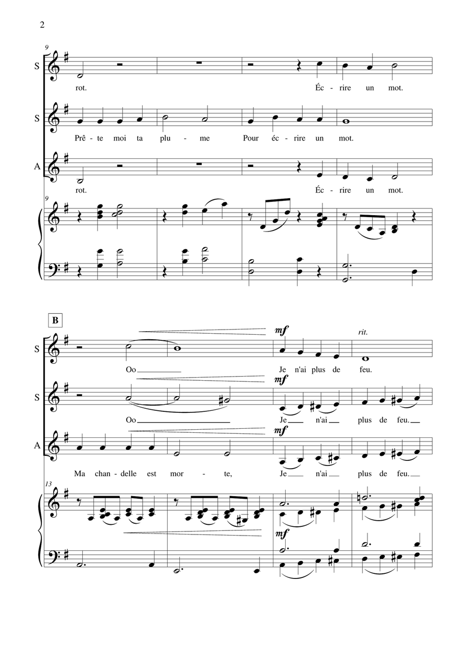 Au Clair de la Lune SSA scores gallery preview page 3